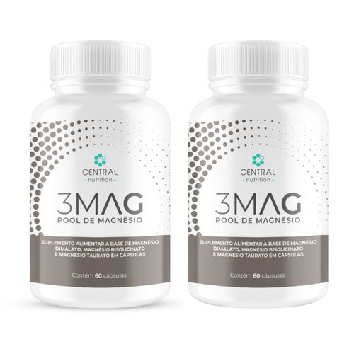 Kit 2 3Mag Pool Magnésio 60 Cápsulas Central Nutrition Sem Sabor Kit 2 3Mag Pool Magnésio 60 Cápsulas Central Nutrition Sem Sabor
