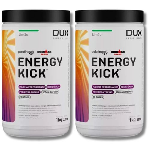 KIT 2 Energy Kick Caffeine 1000g Dux Nutrition Sabor:Limão KIT 2 Energy Kick Caffeine 1000g Dux Nutrition Sabor:Limão