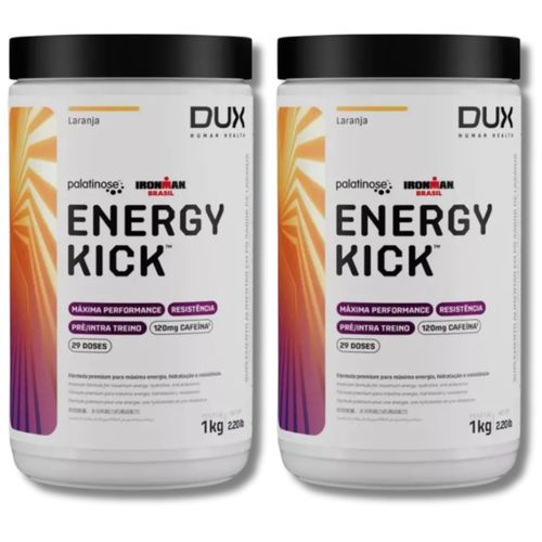 KIT 2 Energy Kick Caffeine 1000g Dux Nutrition Sabor:Laranja KIT 2 Energy Kick Caffeine 1000g Dux Nutrition Sabor:Laranja