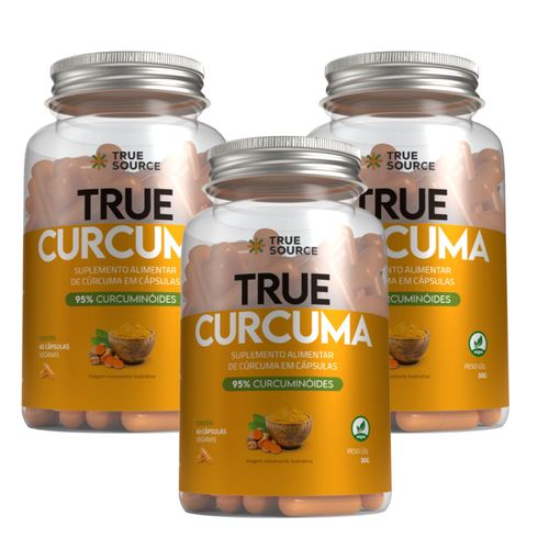 **N EXP ** Kit 3 True Cúrcuma 60Caps 95% Curcuminóides TrueSource Sem sabor **N EXP ** Kit 3 True Cúrcuma 60Caps 95% Curcuminóides TrueSource Sem sabor