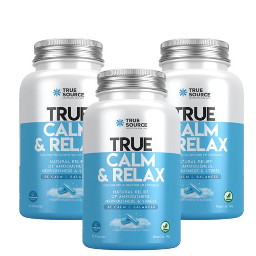 **N EXP ** Kit 3 True Calm & Relax 90 Caps Relaxante Magnésio TrueSource Sem Sabor **N EXP ** Kit 3 True Calm & Relax 90 Caps Relaxante Magnésio TrueSource Sem Sabor
