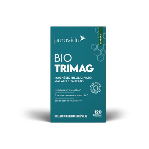 Bio trimag Big 120 Cápsulas 3 Tipos de Magnésio Puravida