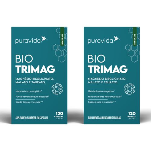 Kit 2 Bio trimag Big 120 Cápsulas 3 Tipos de Magnésio Puravida Kit 2 Bio trimag Big 120 Cápsulas 3 Tipos de Magnésio Puravida