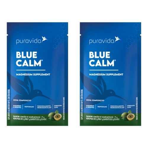 Kit 2 Blue Calm Sachê De 7g Limão e Maracujá Puravida Kit 2 Blue Calm Sachê De 7g Limão e Maracujá Puravida