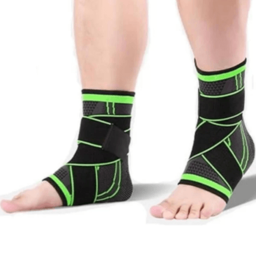 Kit Par Tornozeleira Ortopédica Ajustável com Suporte Elástico Cinta de Compressão Unissex Único Preto Kit Par Tornozeleira Ortopédica Ajustável com Suporte Elástico Cinta de Compressão Unissex Único Preto
