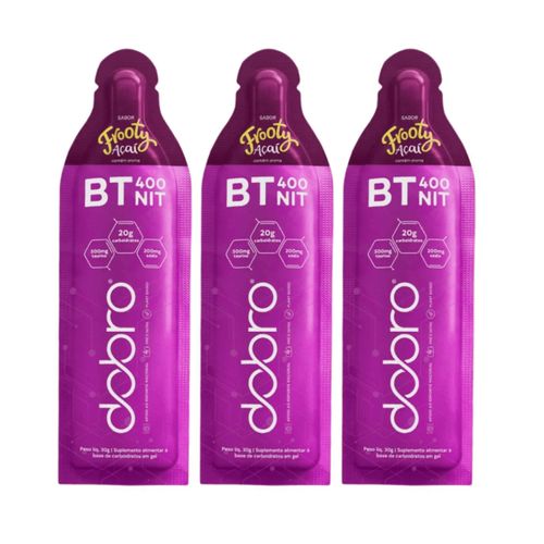 BT 400 Nitrato Gel 3 Sachês 30g Carboidratos Dobro Frooty Açaí