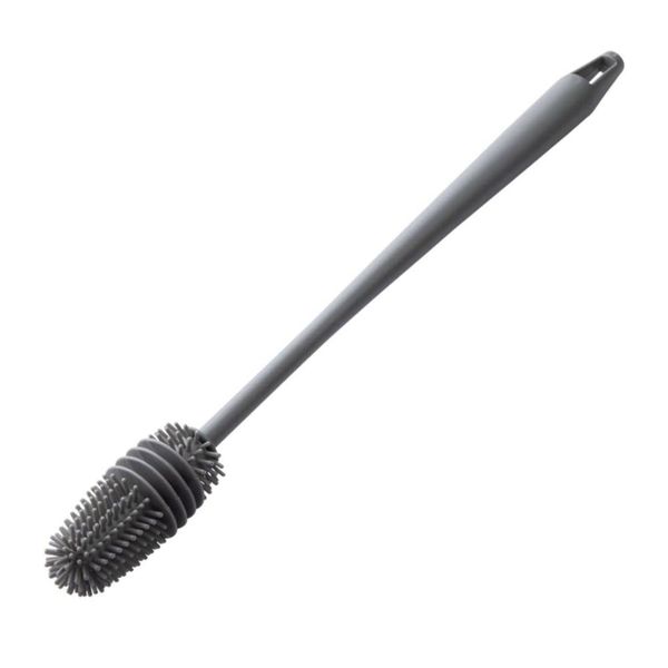 Escova de Silicone Cabo Longo para Lavar Garrafas Jarras Mamadeiras Copos Taças Limpeza Profunda