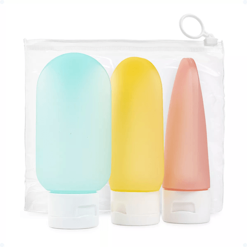 Kit Viagem 3 Frascos Porta Creme Shampoo Condicionador 60ml Kit Viagem 3 Frascos Porta Creme Shampoo Condicionador 60ml
