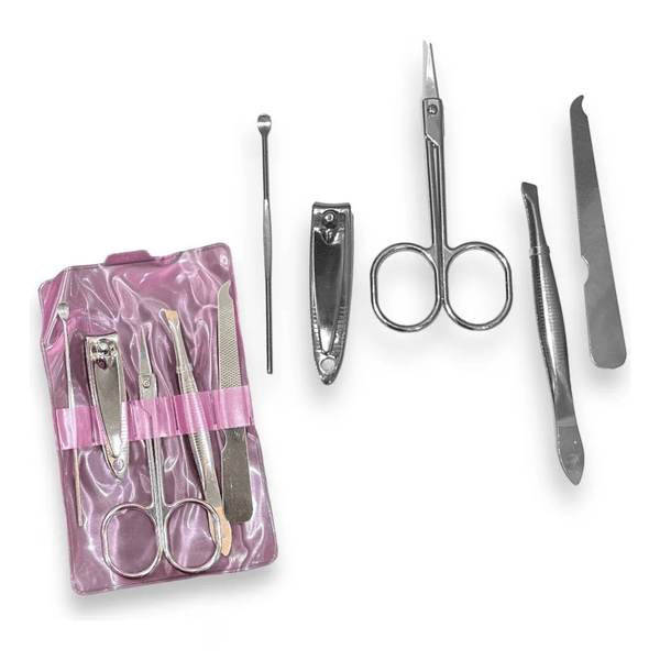 Kit Cortador De Unha Manicure Portatil Pinça Tesoura 5 Peças