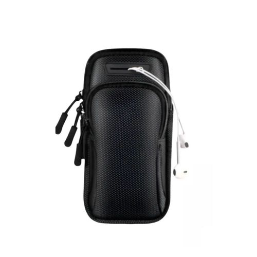 Braçadeira Esportiva Pochete Bolsa de Braço Impermeável Alça Ajustável para Celular acessórios Corrida Caminhada Treino Preto