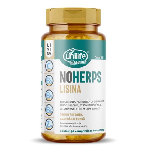 Lisina NoHerps 90 comprimidos 1000mg Unilife Lisina NoHerps 90 comprimidos 1000mg Unilife
