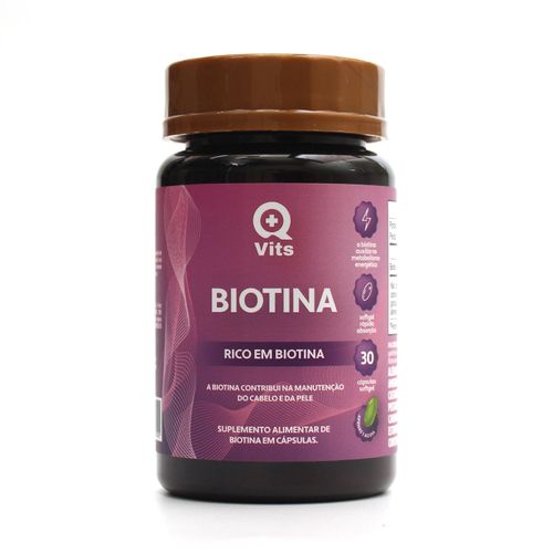 Biotina QMaisVits 30 Cápsulas Softgel