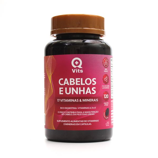 Cabelos e Unhas QMaisVits 120 Cápsulas Softgel