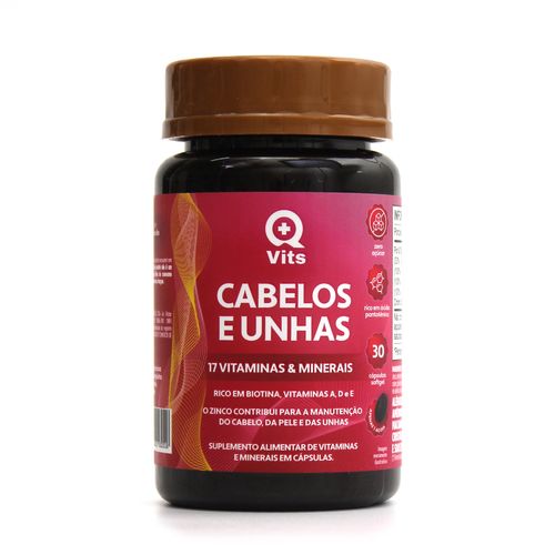 Cabelos e Unhas QMaisVits 30 Cápsulas Softgel Cabelos e Unhas QMaisVits 30 Cápsulas Softgel