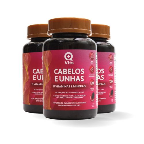 Kit Cabelos e Unhas QMaisVits 360 Cápsulas Softgel Kit Cabelos e Unhas QMaisVits 360 Cápsulas Softgel