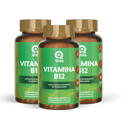 Kit Vitamina B12 QMaisVits 90 Cápsulas Softgel sem sabor Kit Vitamina B12 QMaisVits 90 Cápsulas Softgel sem sabor