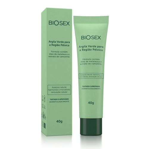 Argila Verde Creme Suave Para Região Íntima Biosex 40g
