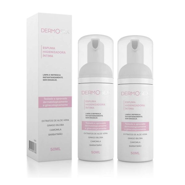 Kit 2 Espuma de Limpeza Intima Remoção do Mau Cheiro Dermosex 50ml