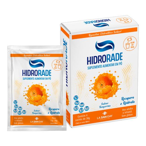 Hidrorade Sachê Sabor Tangerina 4 Unidades de 30g. Hidrorade Sachê Sabor Tangerina 4 Unidades de 30g.