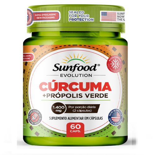 CURCUMA + PROPOLIS VERDE 60CAPS SUNFOOD EVOLUTION