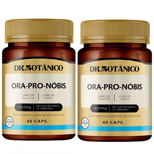 KIT 2 SUPLEMENTO ORA-PRO-NOBIS 1400MG 60CAPS DR. BOTANICO