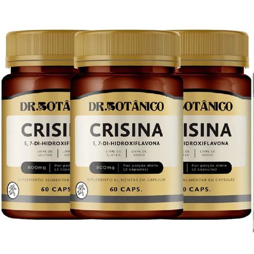 KIT 3 CRISINA (5, 7-DI-HIDROXIFLAVONA) 800MG 60 CAPS DR. BOTANICO
