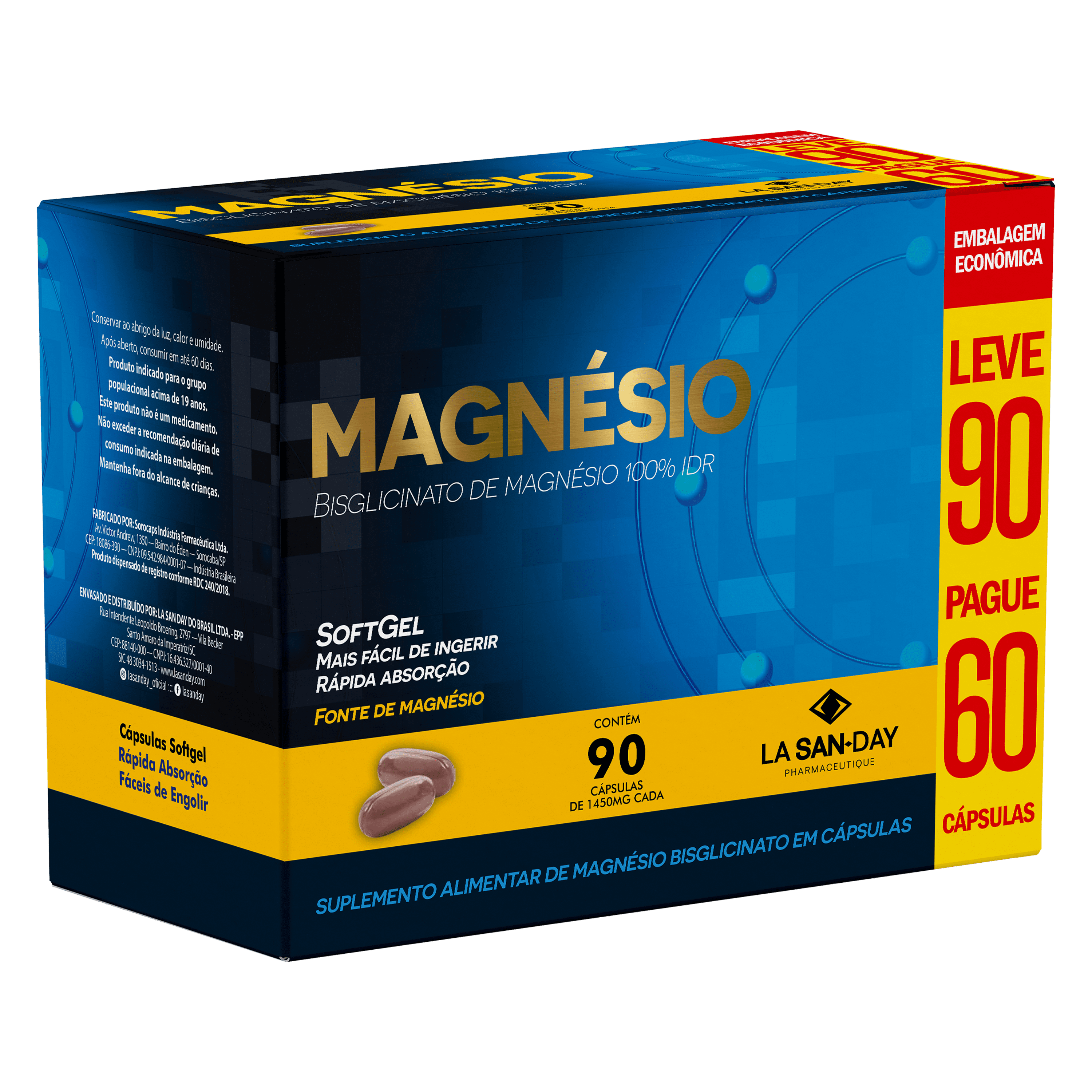 Magnésio Bisglicinato 1000mg - 90 Cápsulas