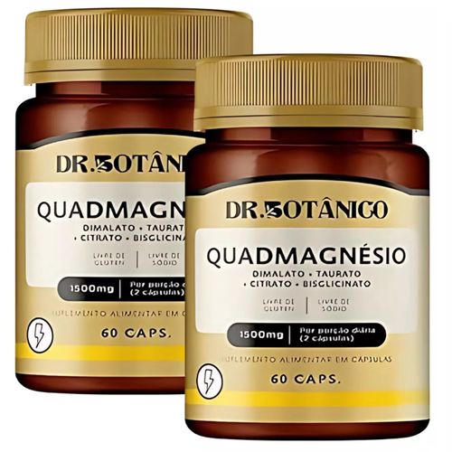 KIT 2 QUADMAGNESIO (DIMALATO + TAURATO + CITRATO + GLICINA) 1500MG 60CAPS DR. BOTANICO