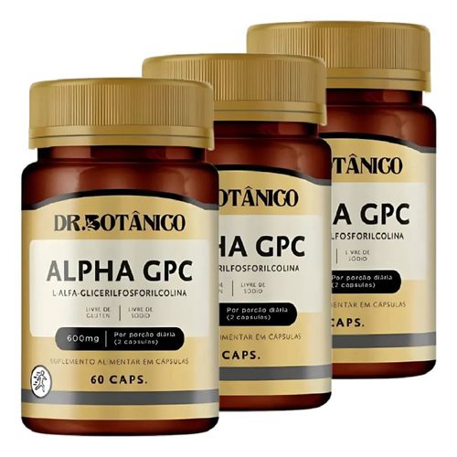 KIT 03 ALPHA GPC 600MG 60CAPS DR. BOTANICO