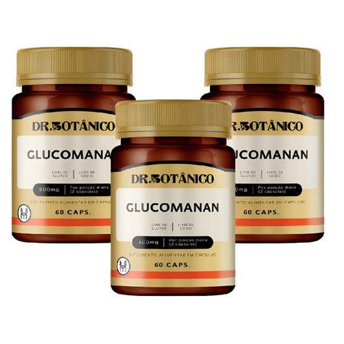 KIT 3 GLUCOMANAN 500MG 60CAPS DR. BOTANICO