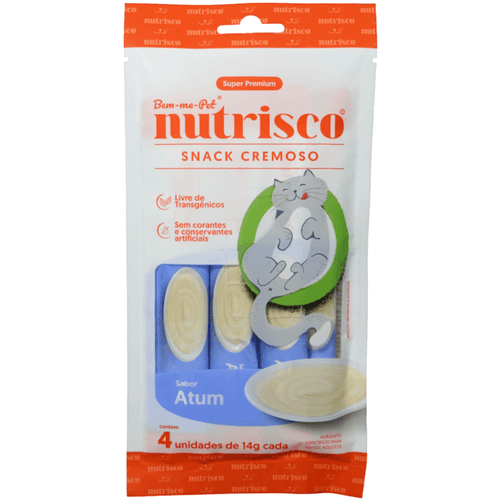 SNACK CREMOSO NUTRISCO GATOS ADULTOS 14G ATUM COM 4 UN