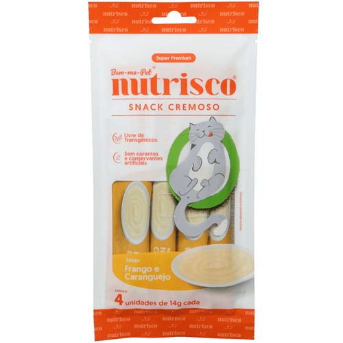 SNACK CREMOSO NUTRISCO GATOS 14G FRANGO E CARANGUEJO COM 4 UN