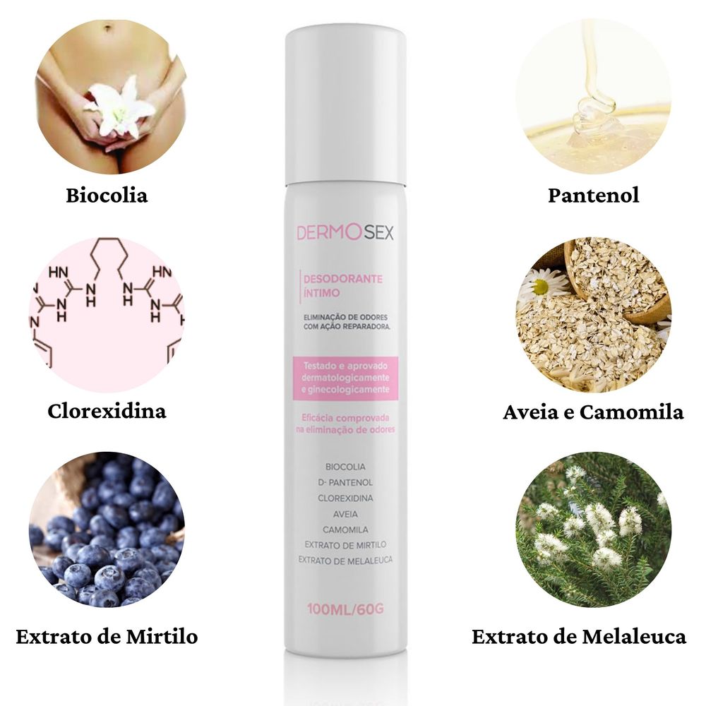 Desodorante Perfume Intimo Feminino Fórmula Hidratante Dermosex 100ml ...