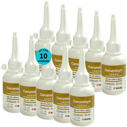 Cerumisyn 50ml Loção Ceruminolítico König Kit Com 10 unid Cerumisyn 50ml Loção Ceruminolítico König Kit Com 10 unid