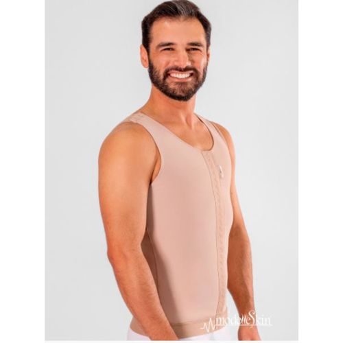 Modelador Masculino Colete para Ginecomastia de Emana Regata Longo - Modelle Skin M