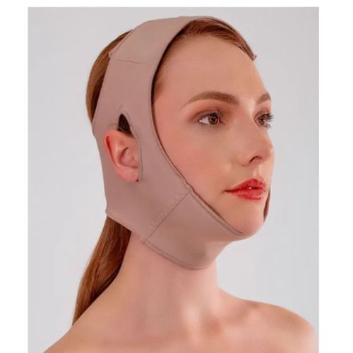 Máscara Facial Pós-cirúrgica Papada Mentoniana de Emana com Abertura na Orelha - Modelle Skin Máscara Facial Pós-cirúrgica Papada Mentoniana de Emana com Abertura na Orelha - Modelle Skin