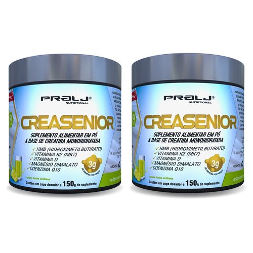 CREASENIOR CREATINA MONOHIDRATADA 150g SABOR LIMÃO KIT 2 CREASENIOR CREATINA MONOHIDRATADA 150g SABOR LIMÃO KIT 2