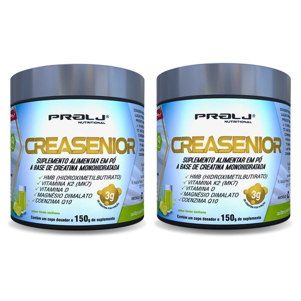 CREASENIOR CREATINA MONOHIDRATADA 150g SABOR LIMÃO KIT 2