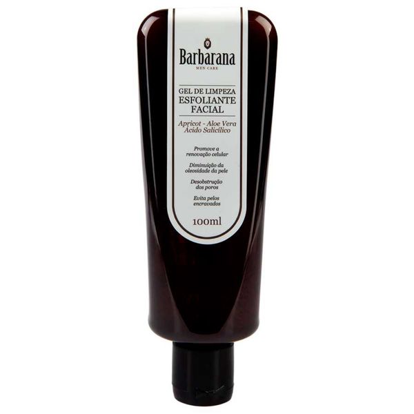 Gel de Limpeza Esfoliante Facial com Aloe Vera 100g Barbarana