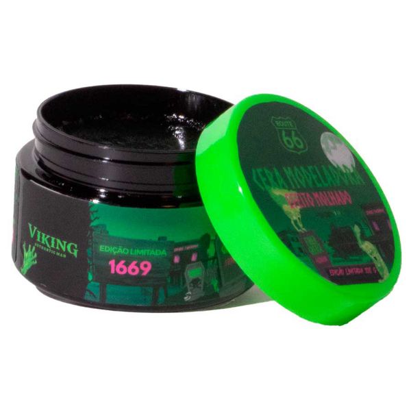 Cera Modeladora GHOST Efeito Molhado Route 66 Filtro UV 100g Viking