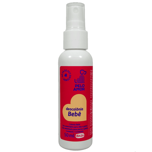 DEOCOLÔNIA BEBÊ PELO AMOR 50ML IBASA PARA CÃES E GATOS