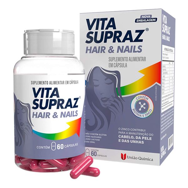 Suplemento Alimentar Vita SurpAZ Cabelos e Unhas 60 Comprimidos
