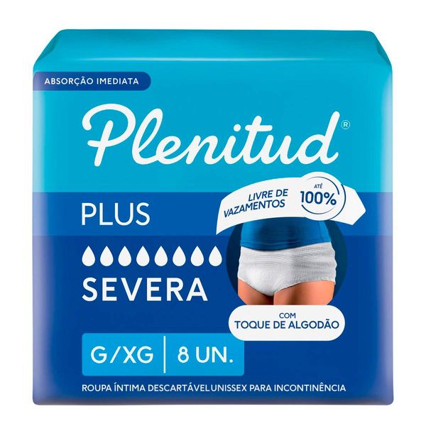 Roupa Íntima Plenitud Plus G/XG 8 Unidades