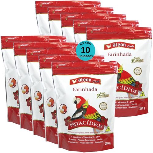ALCON CLUB FARINHADA PSITACÍDEOS 250G SUPER PREMIUM KIT COM 10 ALCON CLUB FARINHADA PSITACÍDEOS 250G SUPER PREMIUM KIT COM 10