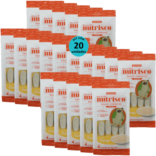 SNACK CREMOSO NUTRISCO CÃES 14G FRANGO COM 4 UN - KIT COM 20 SNACK CREMOSO NUTRISCO CÃES 14G FRANGO COM 4 UN - KIT COM 20