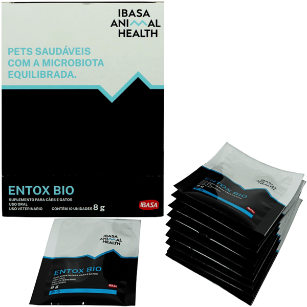 ENTOX BIO COM 10 SACHÊS DE 8G CADA PARA CÃES E GATOS IBASA