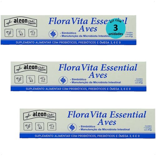 ALCON FLORA VITA ESSENTIAL PARA AVES PASSÁROS 6G KIT COM 3