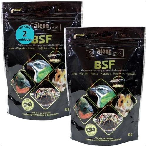 ALCON CLUB BSF 90G AVES RÉPTEIS PEIXES ANFÍBIOS PEQUENOS MAMÍFEROS KIT COM 2