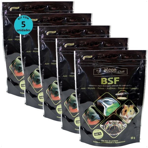 ALCON CLUB BSF 90G AVES RÉPTEIS PEIXES ANFÍBIOS PEQUENOS MAMÍFEROS KIT COM 5