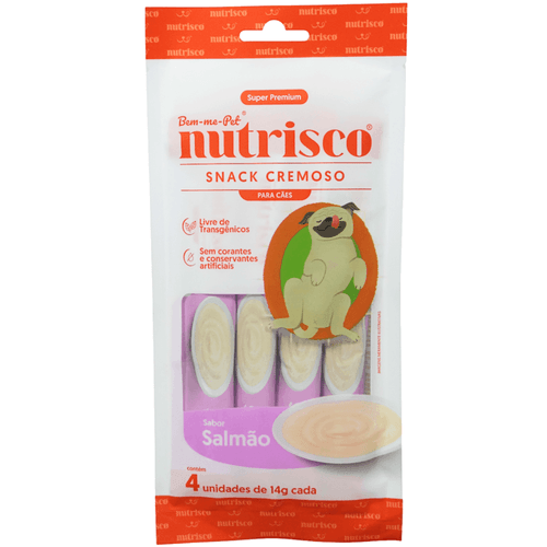 SNACK CREMOSO NUTRISCO CÃES 14G SALMÃO COM 4 UN SNACK CREMOSO NUTRISCO CÃES 14G SALMÃO COM 4 UN